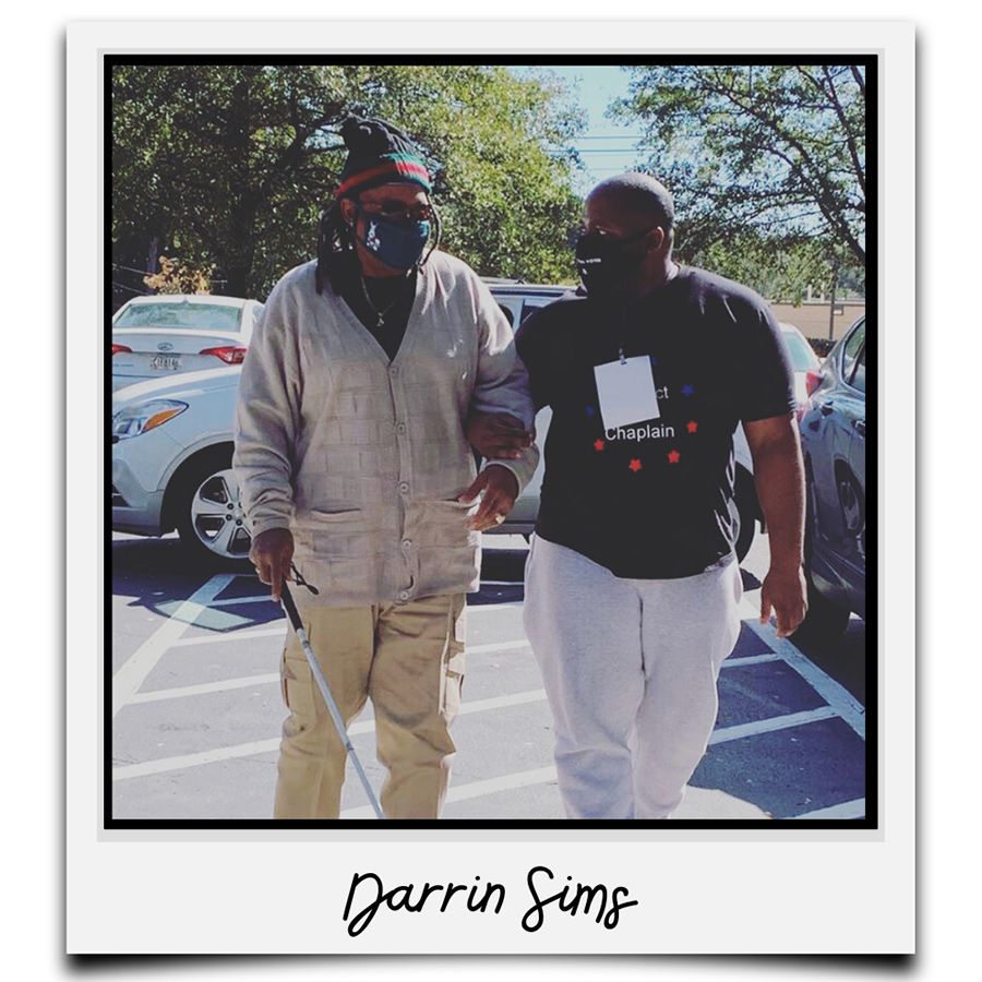 A Polaroid-style photo of Darrin Sims