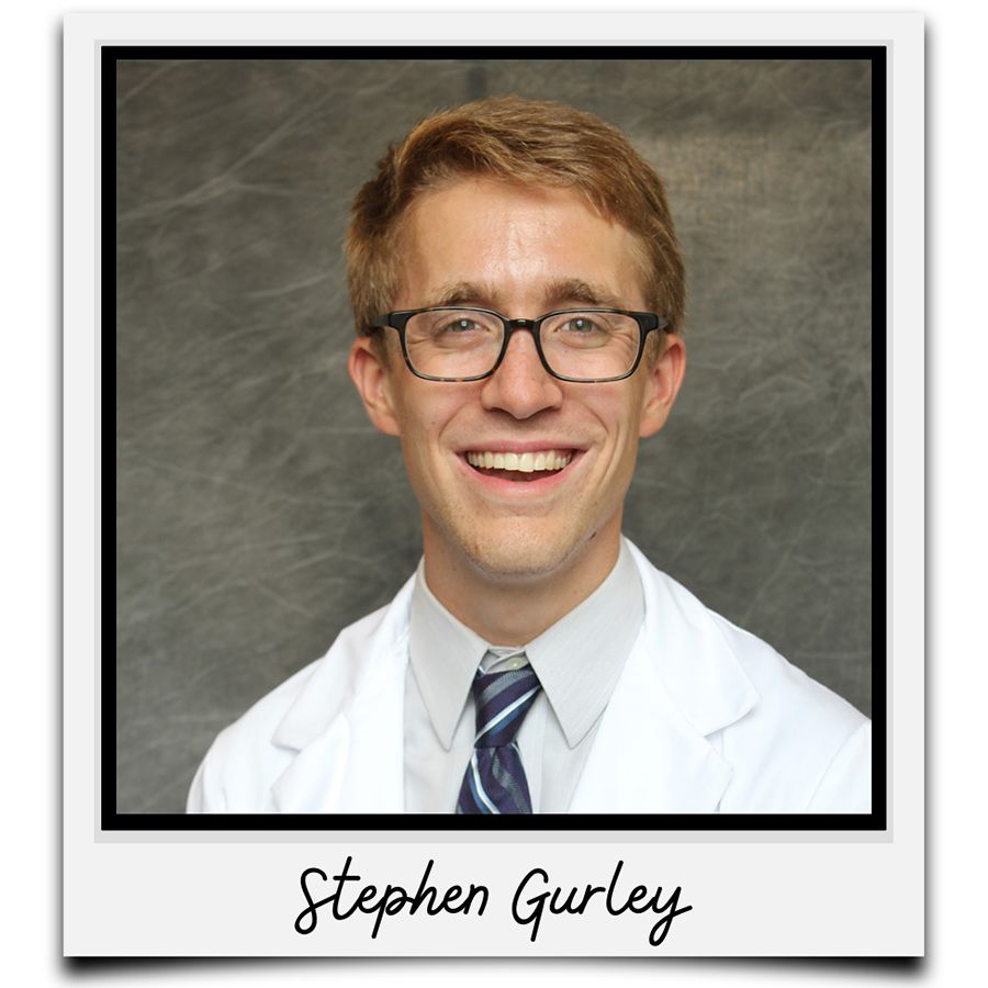 A Polaroid-style photo of Stephen Gurley