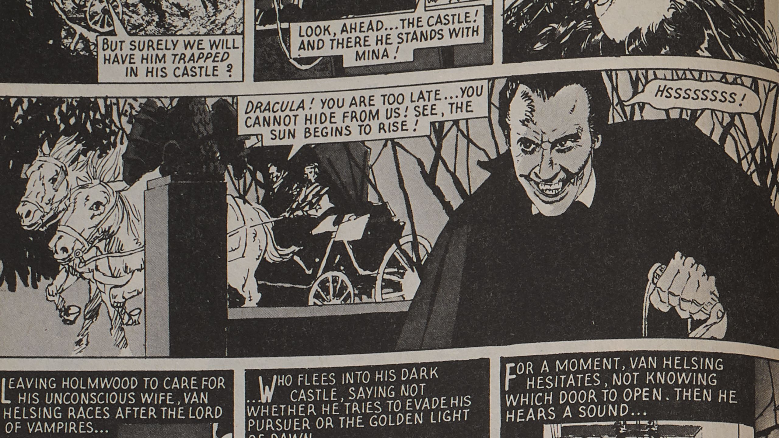 Drawings from a Dracula comic book