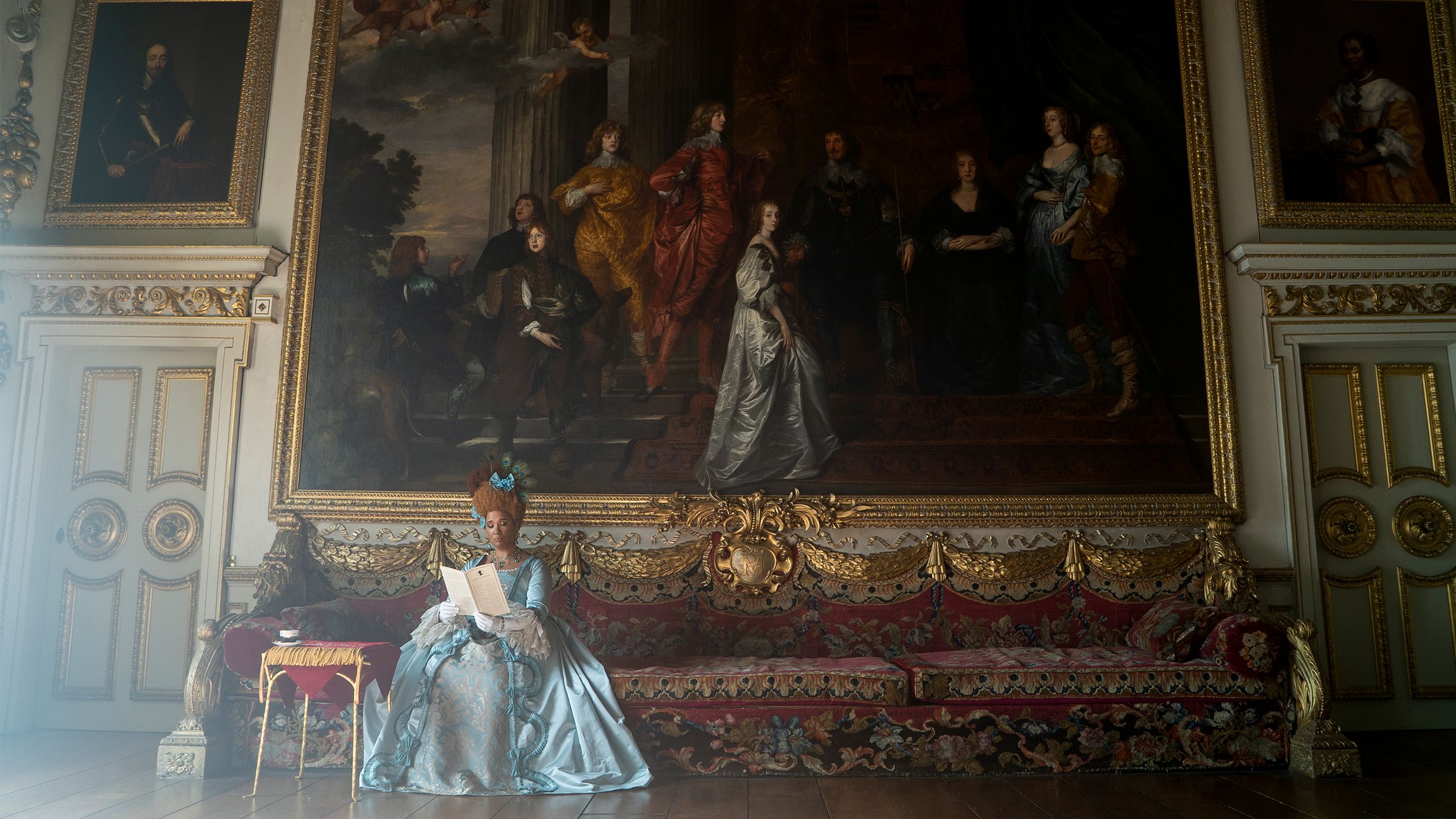 Golda Rosheuvel from still image of season two of Bridgerton