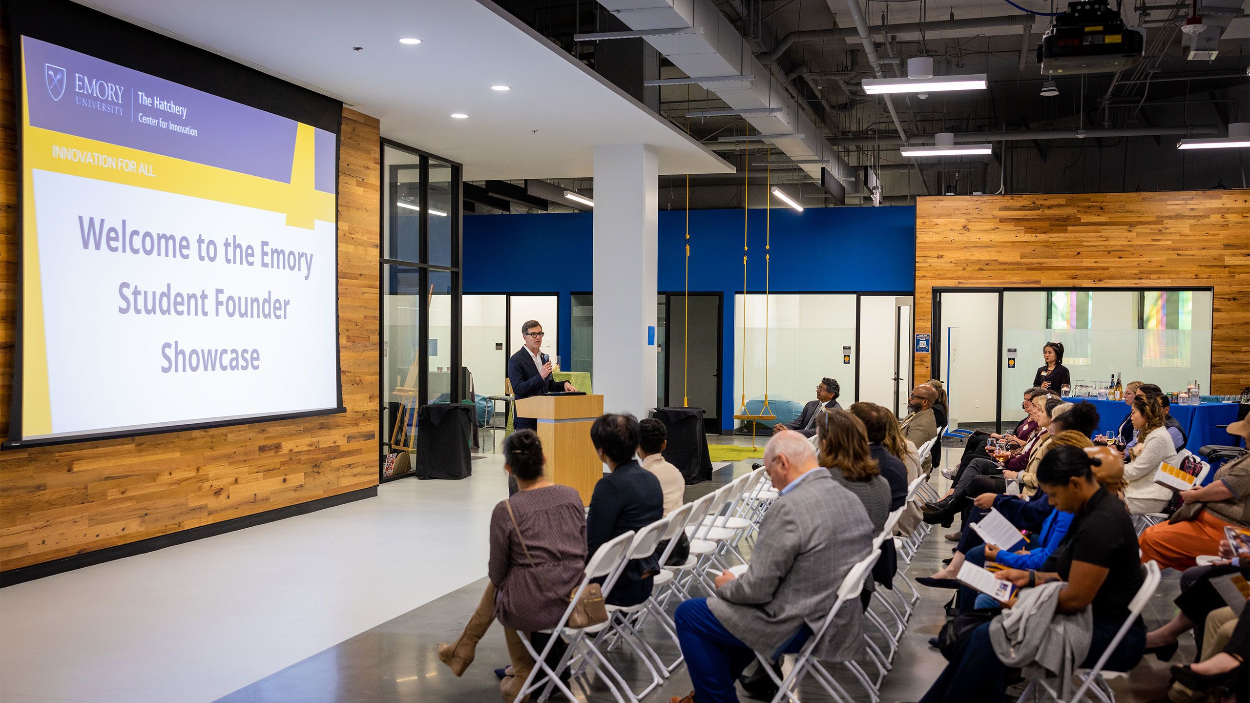 The audience at the Student Founder Showcase in The Hatchery.