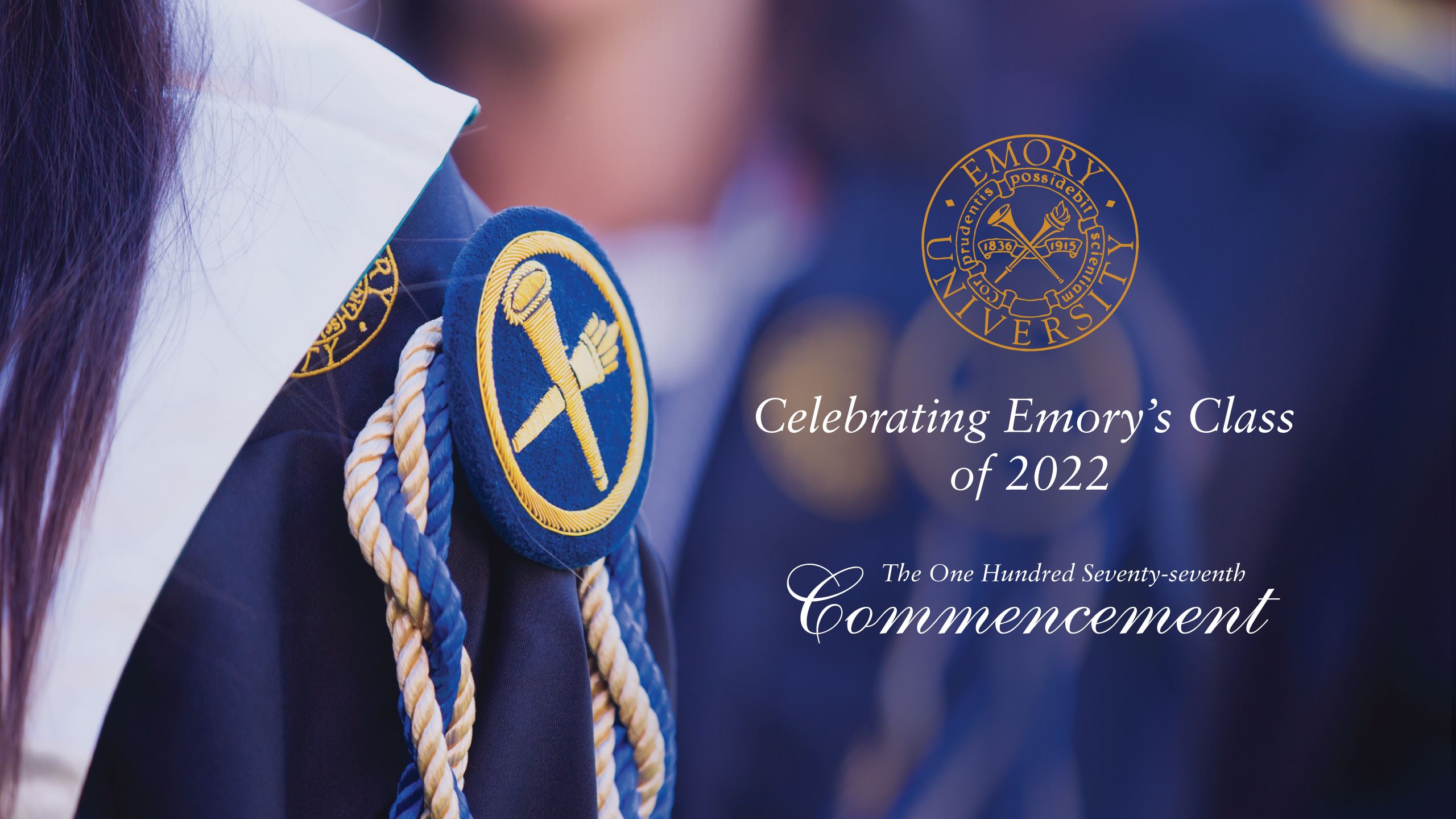 A close up of the podium at Emory's Commencement