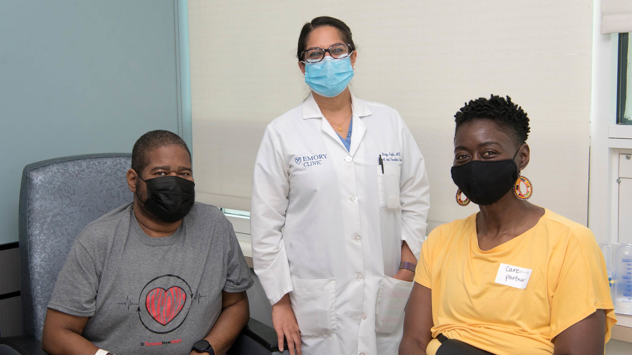 Dr Gupta and Tyronne and Edna Baldwin in consultation room
