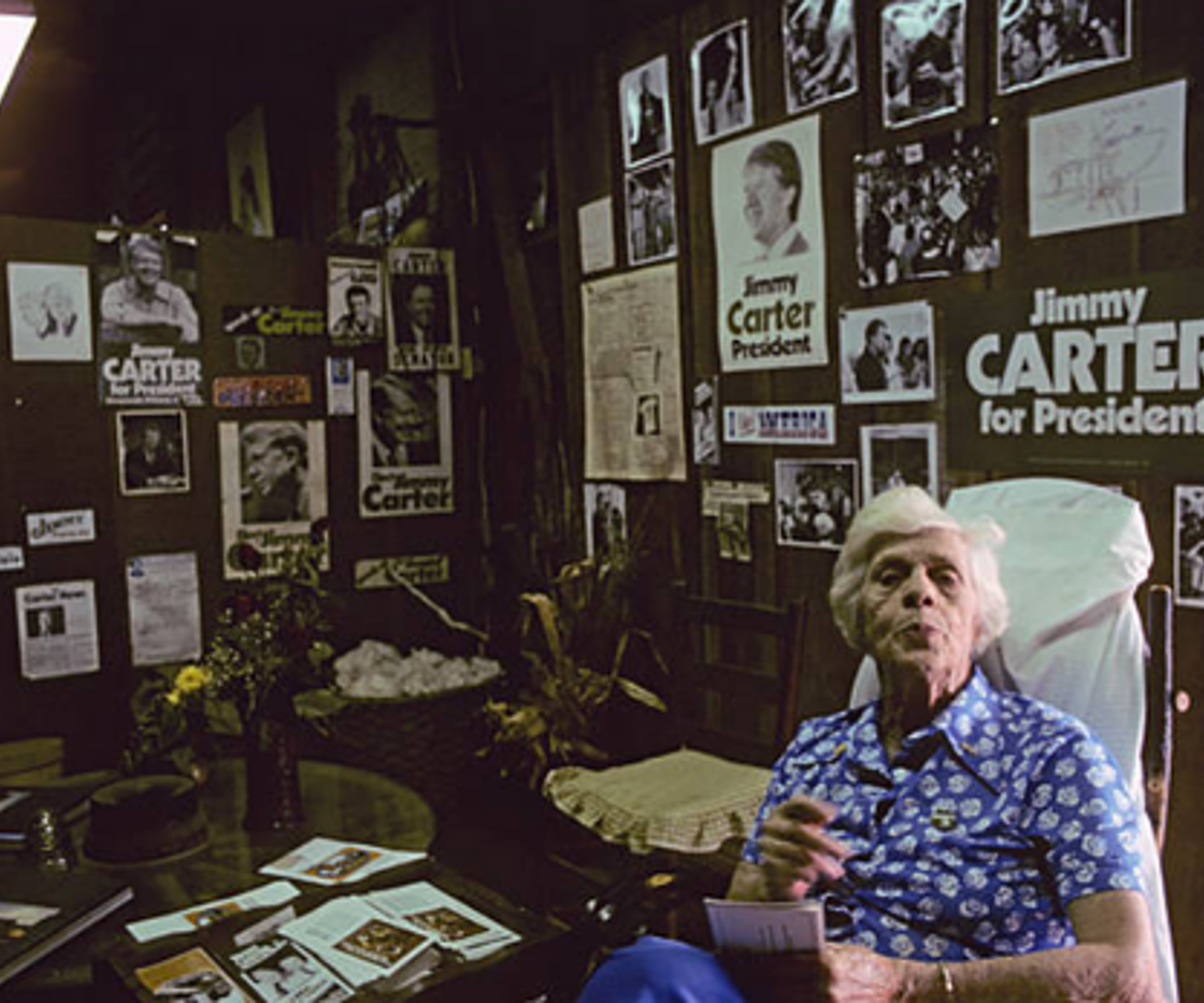 Lillian Carter in an office