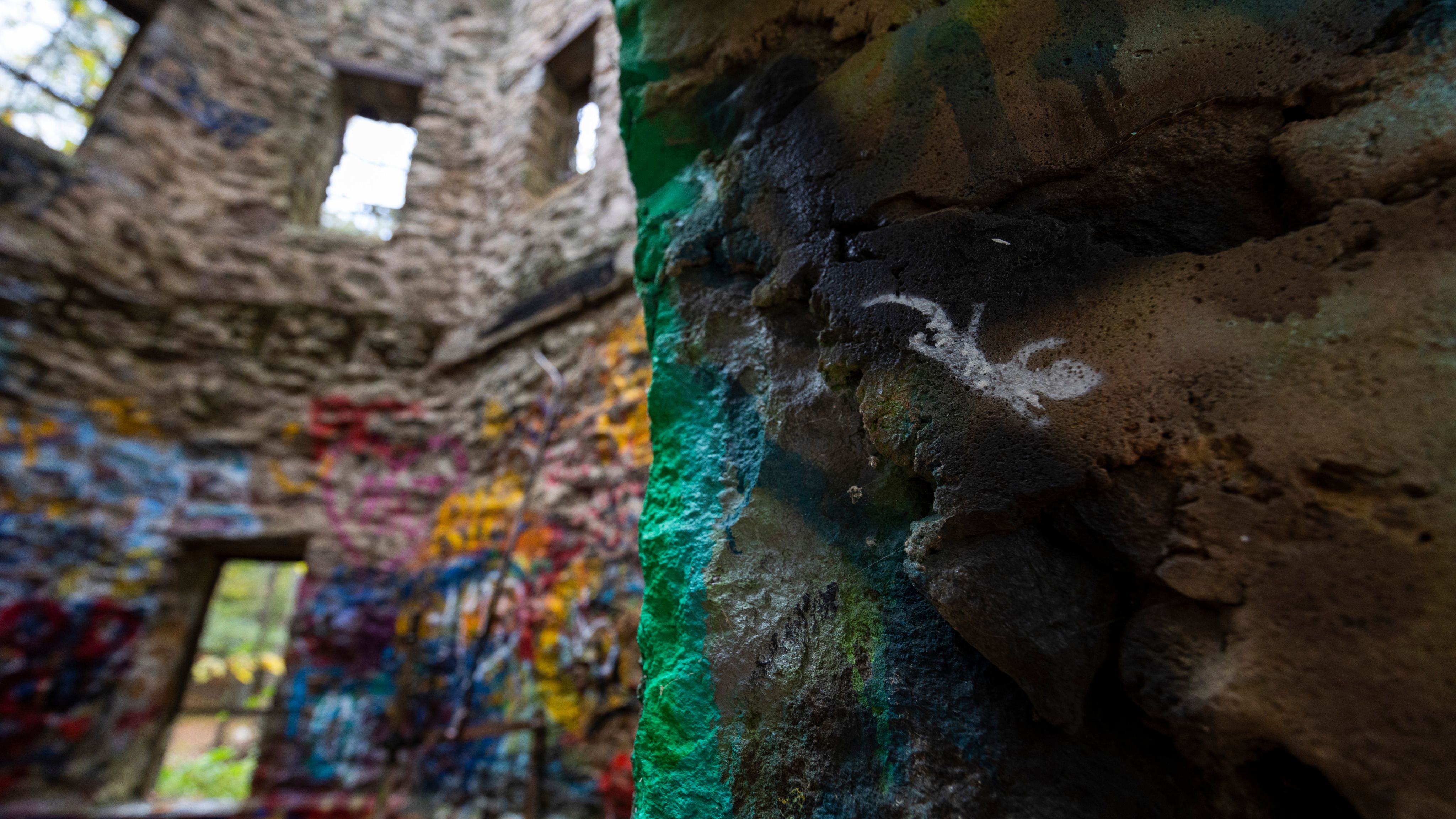 Photos of graffiti inside Lullwater Tower