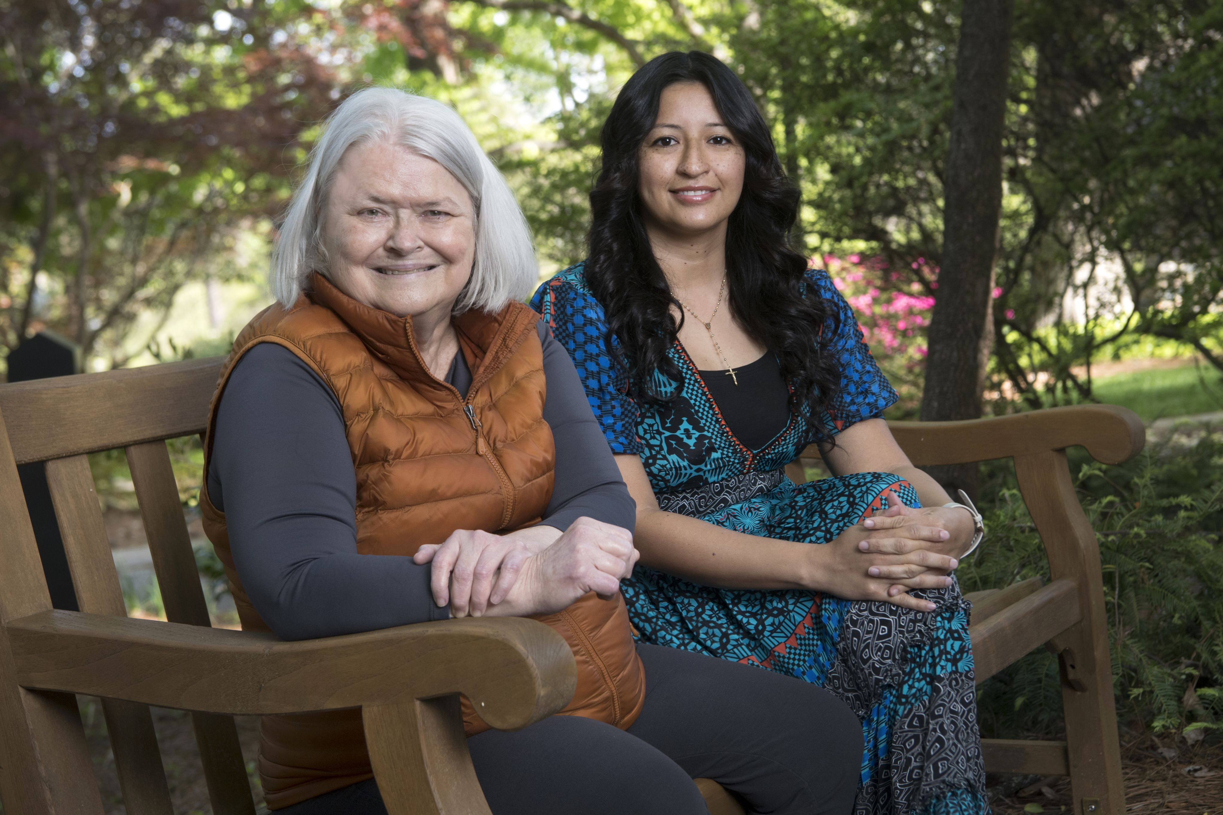 Emory School of Nursing faculty member Vicki Hertzberg (left) received a gift of life from colleague and research collaborator, Roxana Chicas