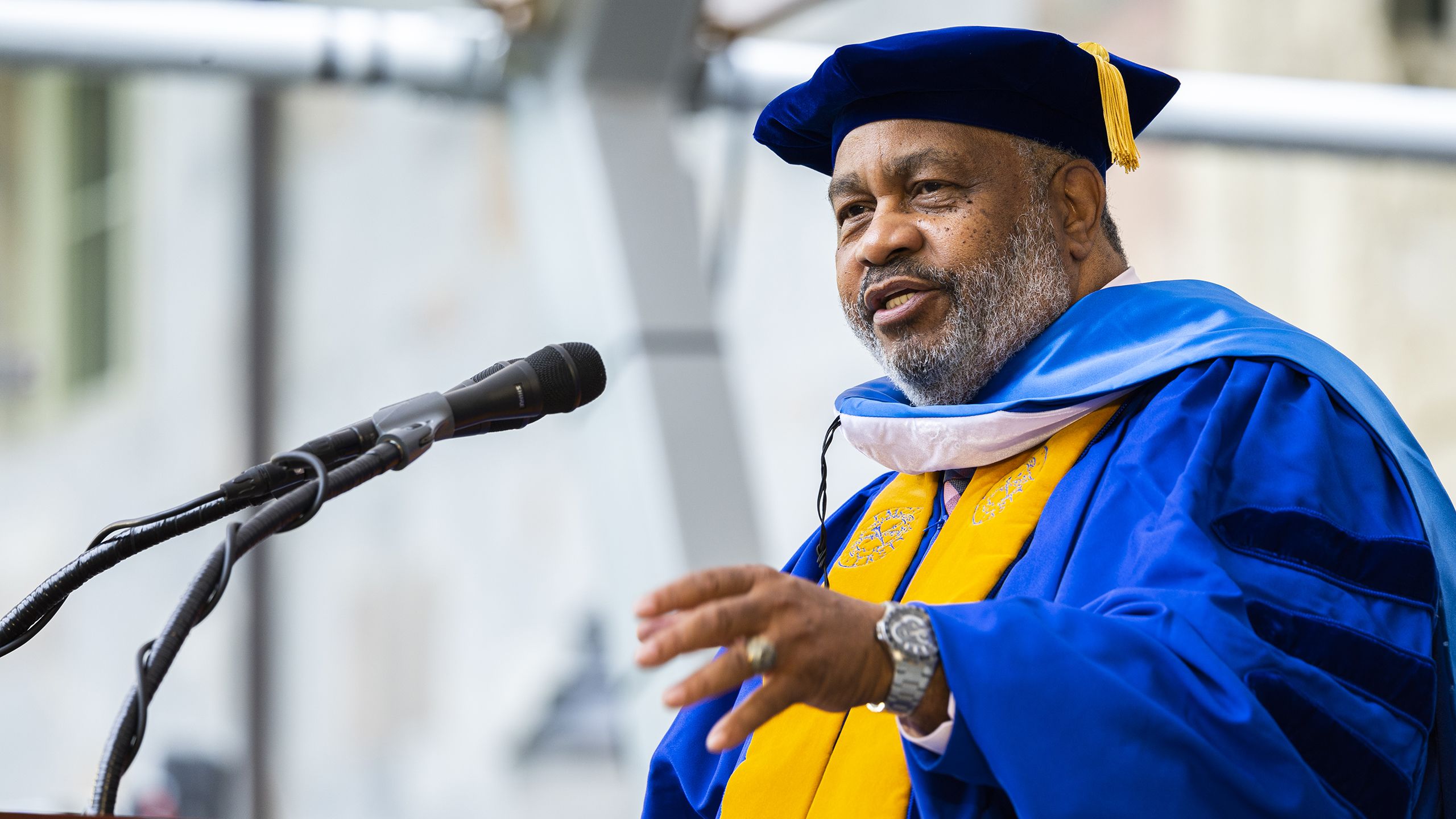 keynote speaker Anthony Ray Hinton at podium