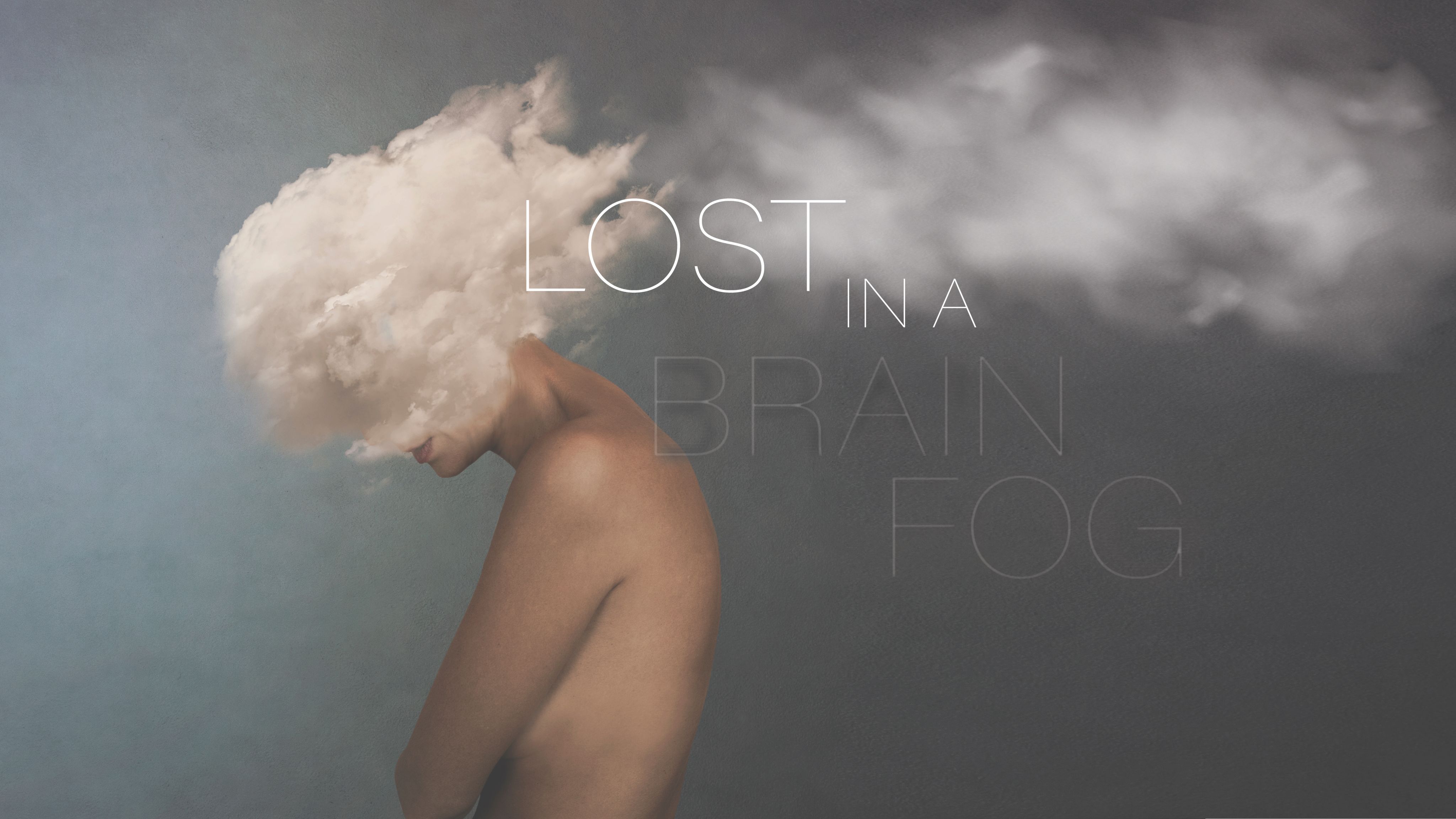 Photo illustration of woman with fog surrounding head
