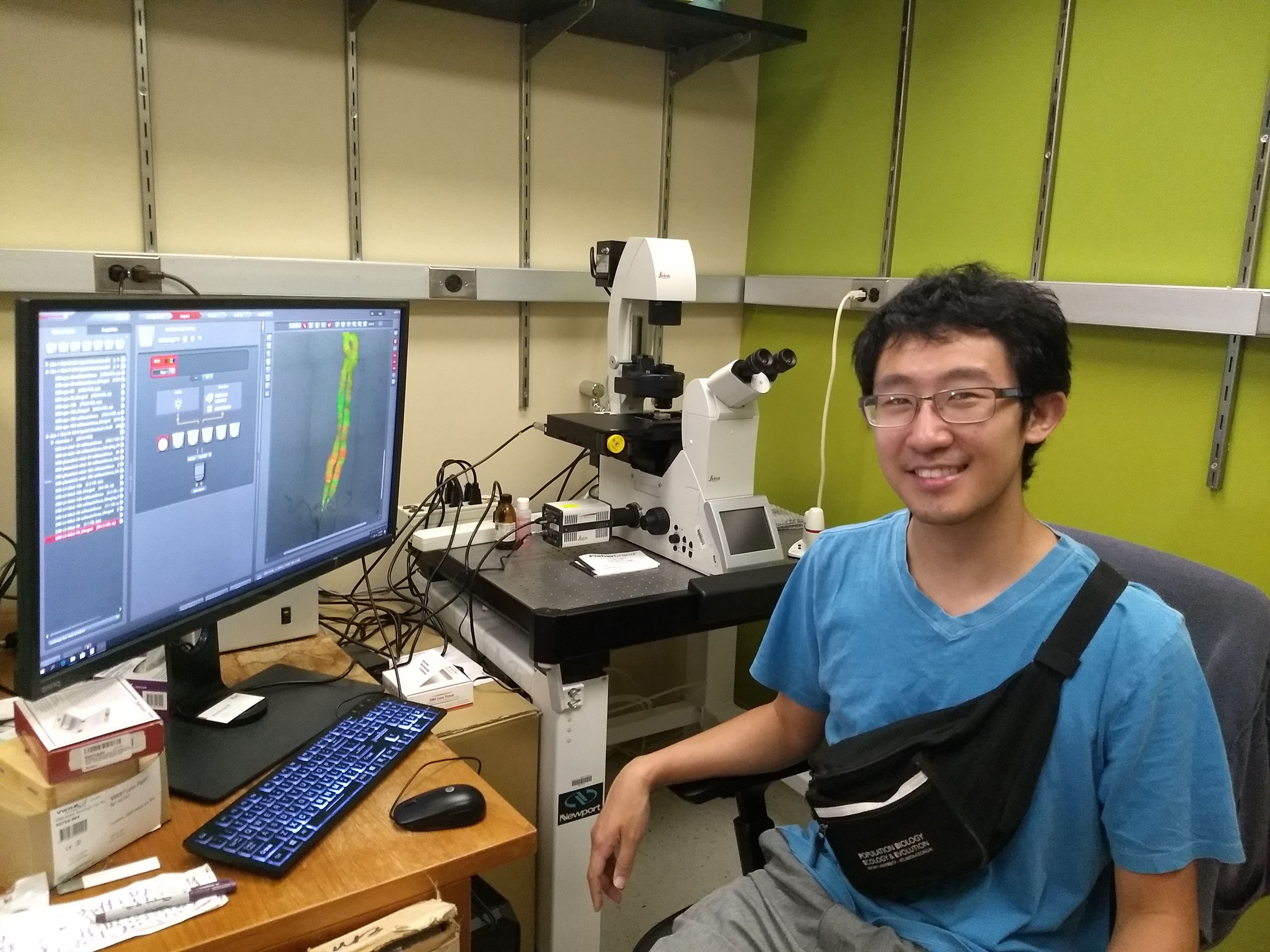 Justin Chen in the lab