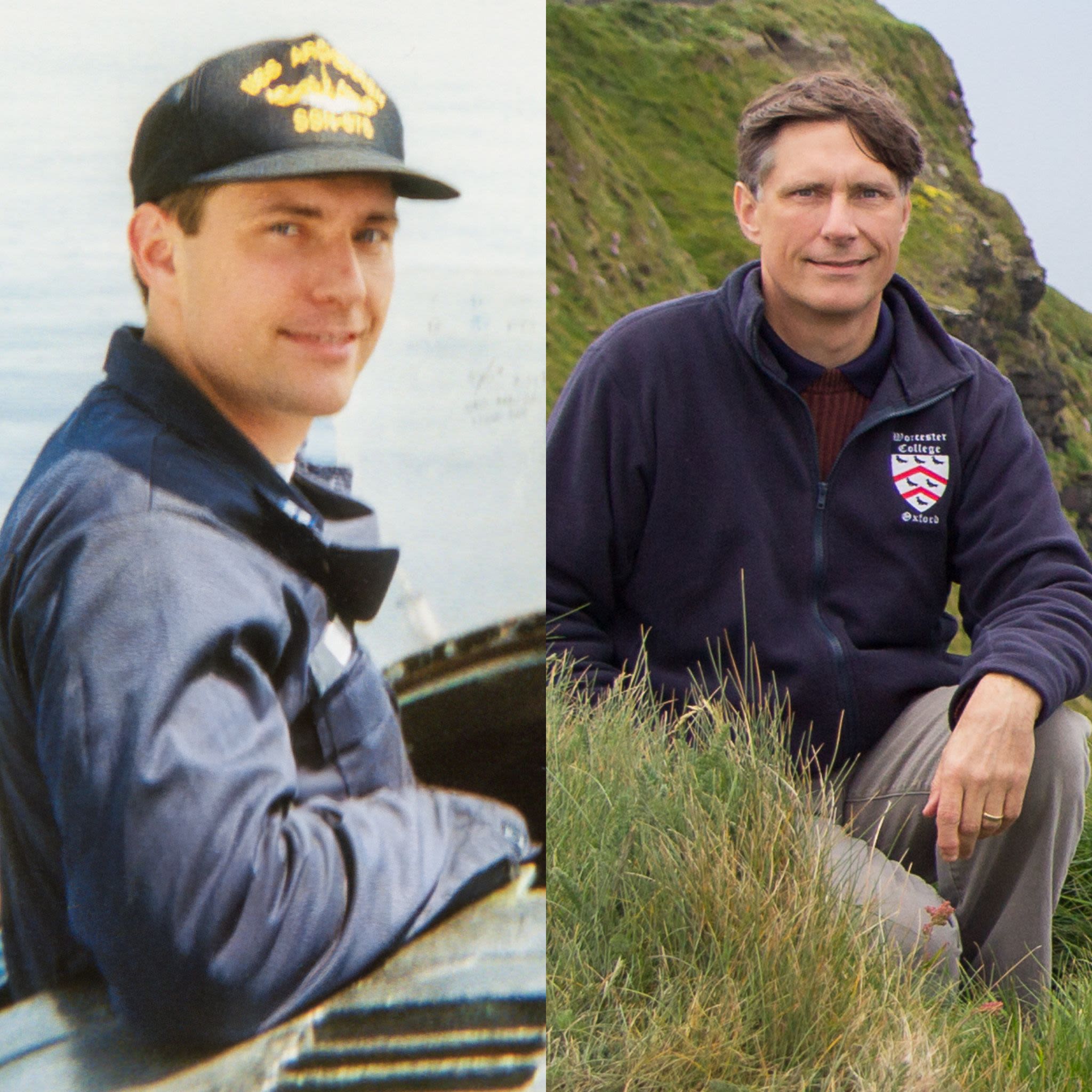 Two portraits of Joe LeDoux; one in the military and one now