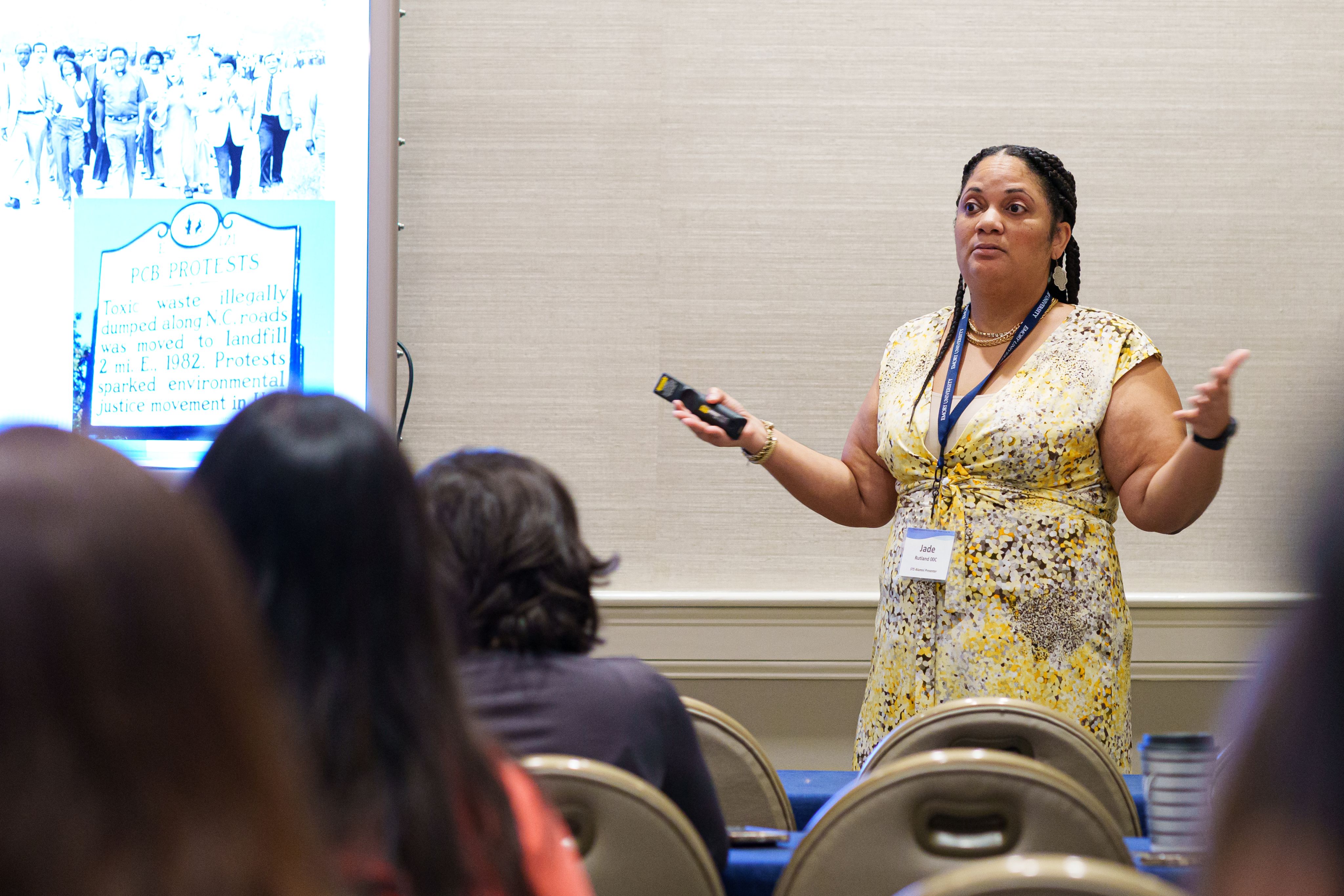 Jade Rutland presenting