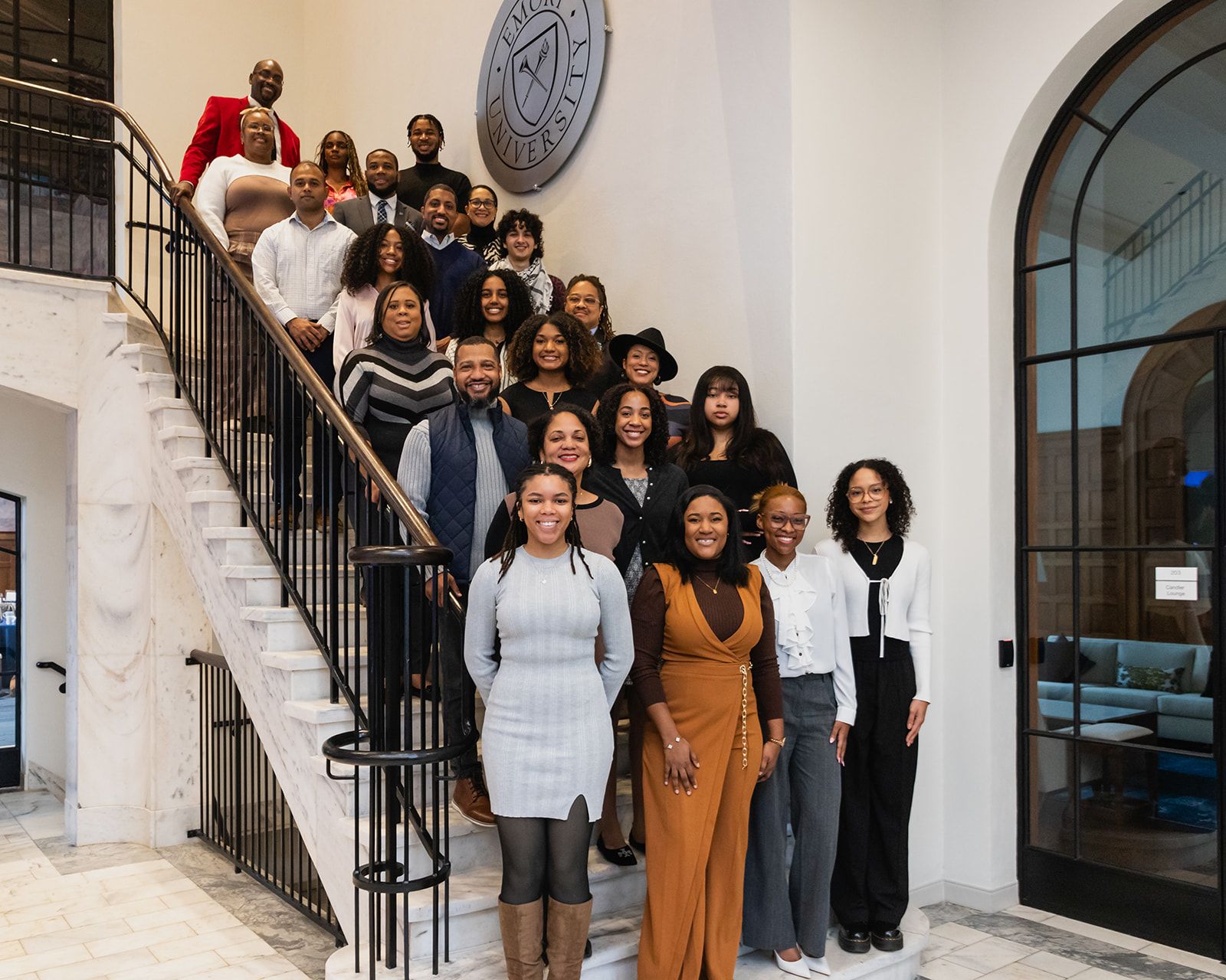 MLK Scholars group picture on stairs