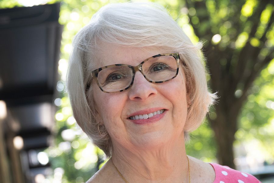 Head shot of woman smiling