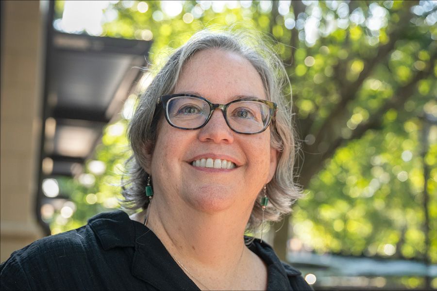 Head shot of woman smiling