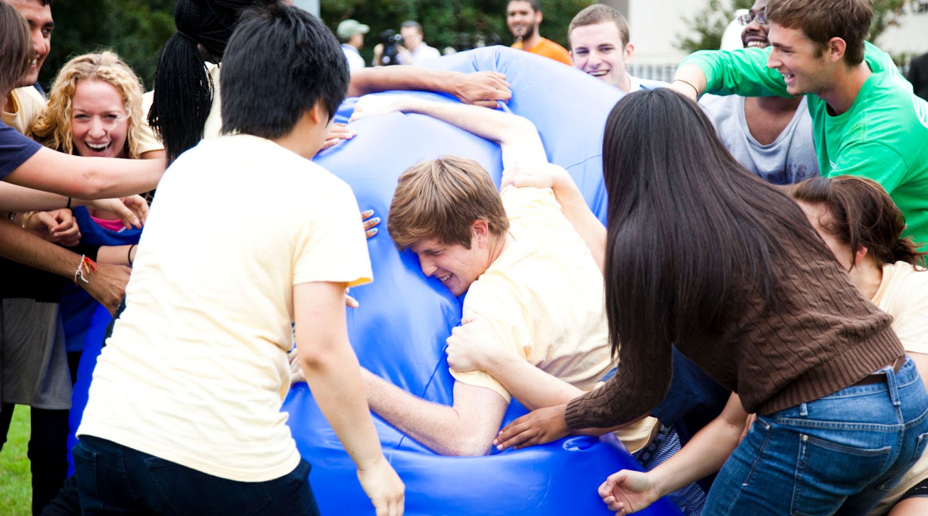 Photos of Emory students playing pushball in 2011.
