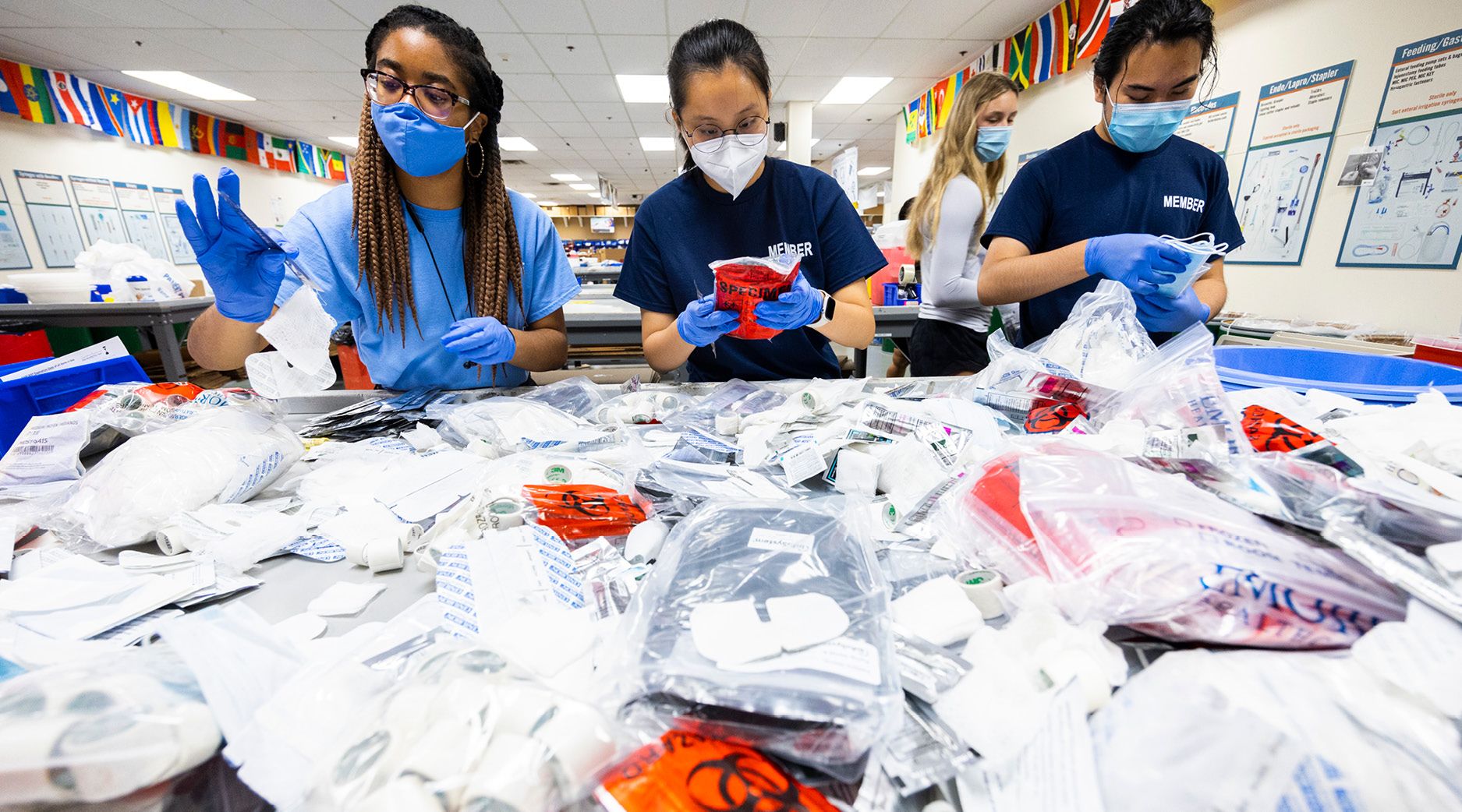 Photo of students volunteering for a healthcare service project.