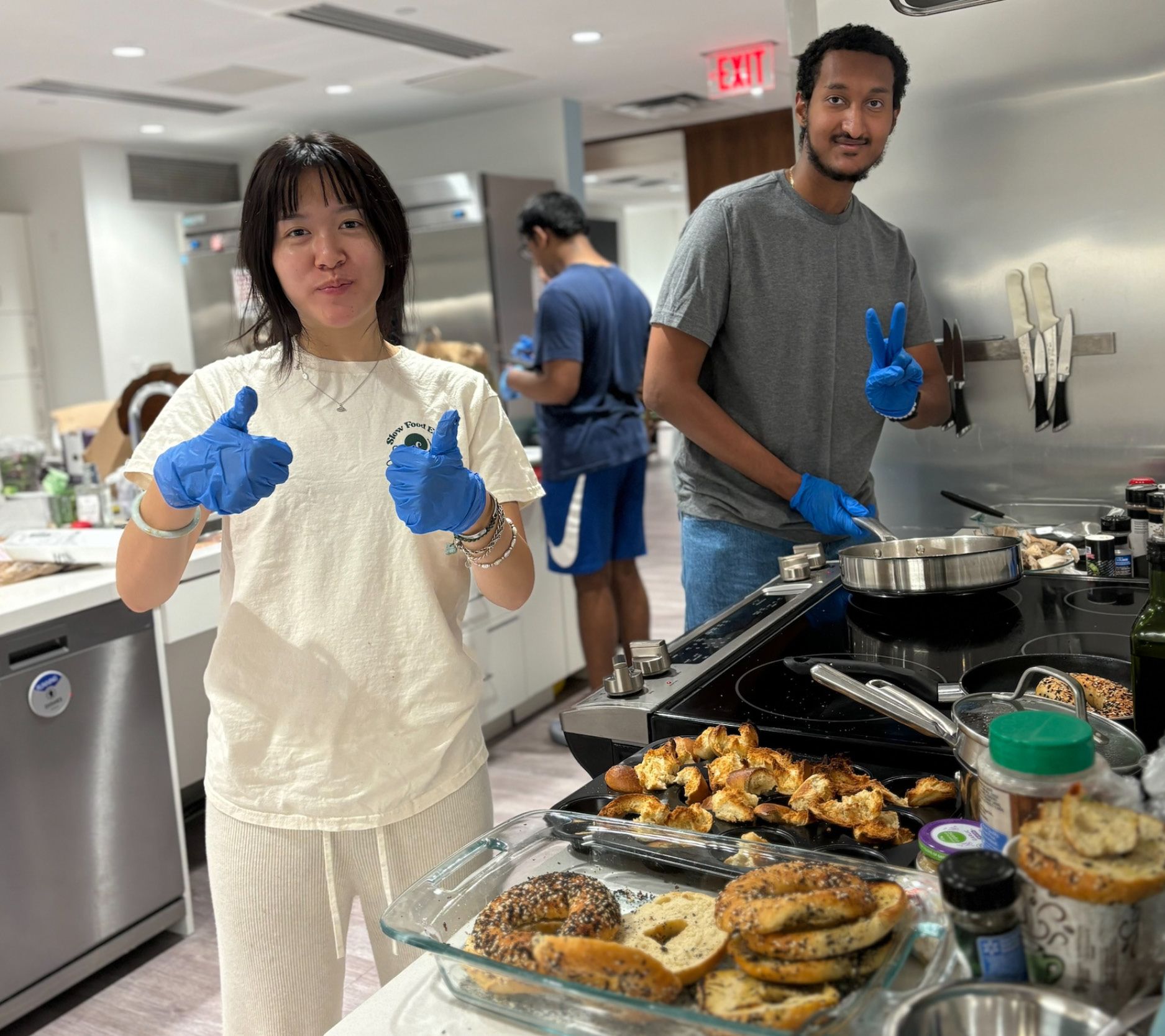 Photo of Emory students cooking.