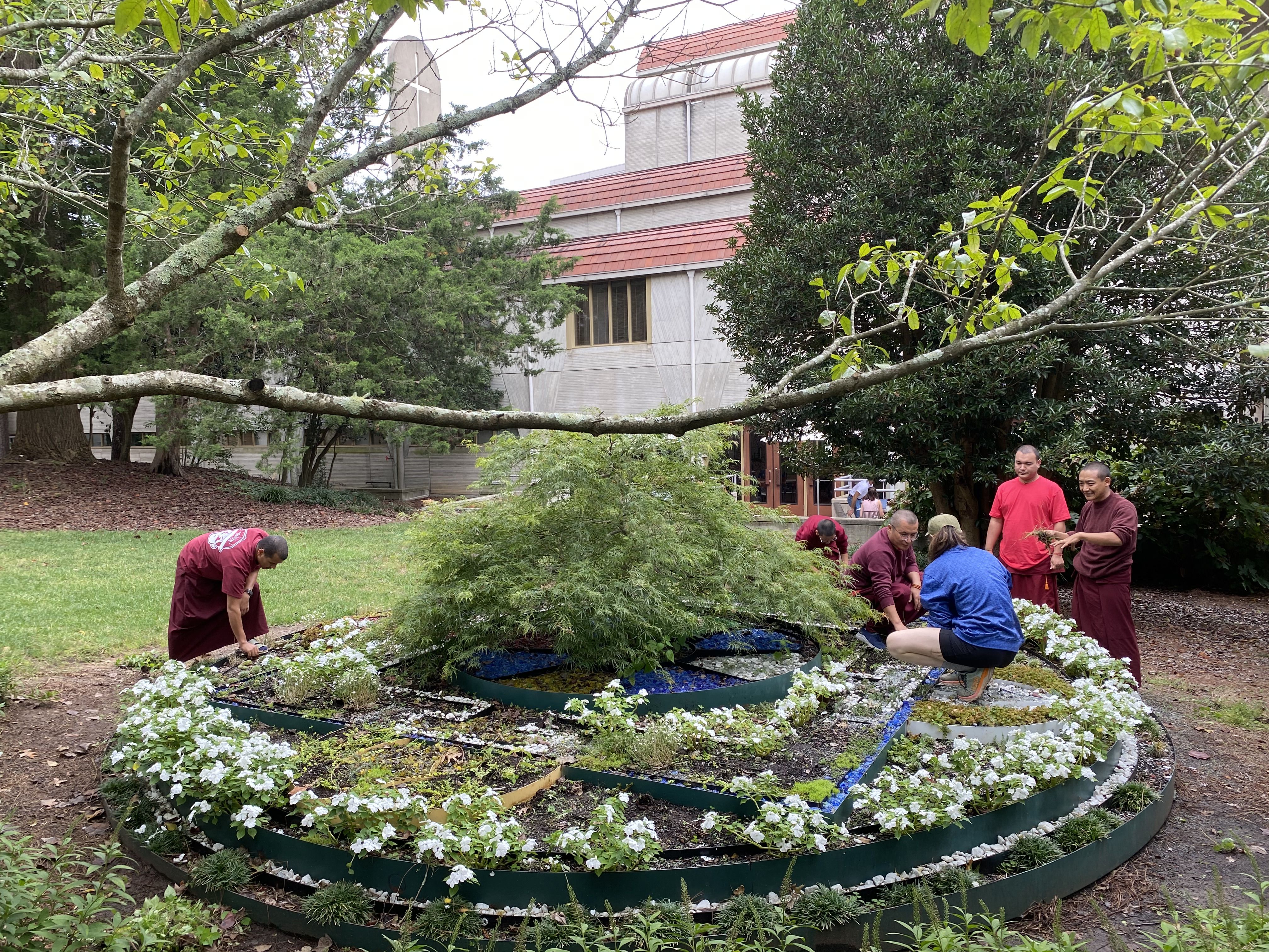 Flower planting at Living Mandala Garden