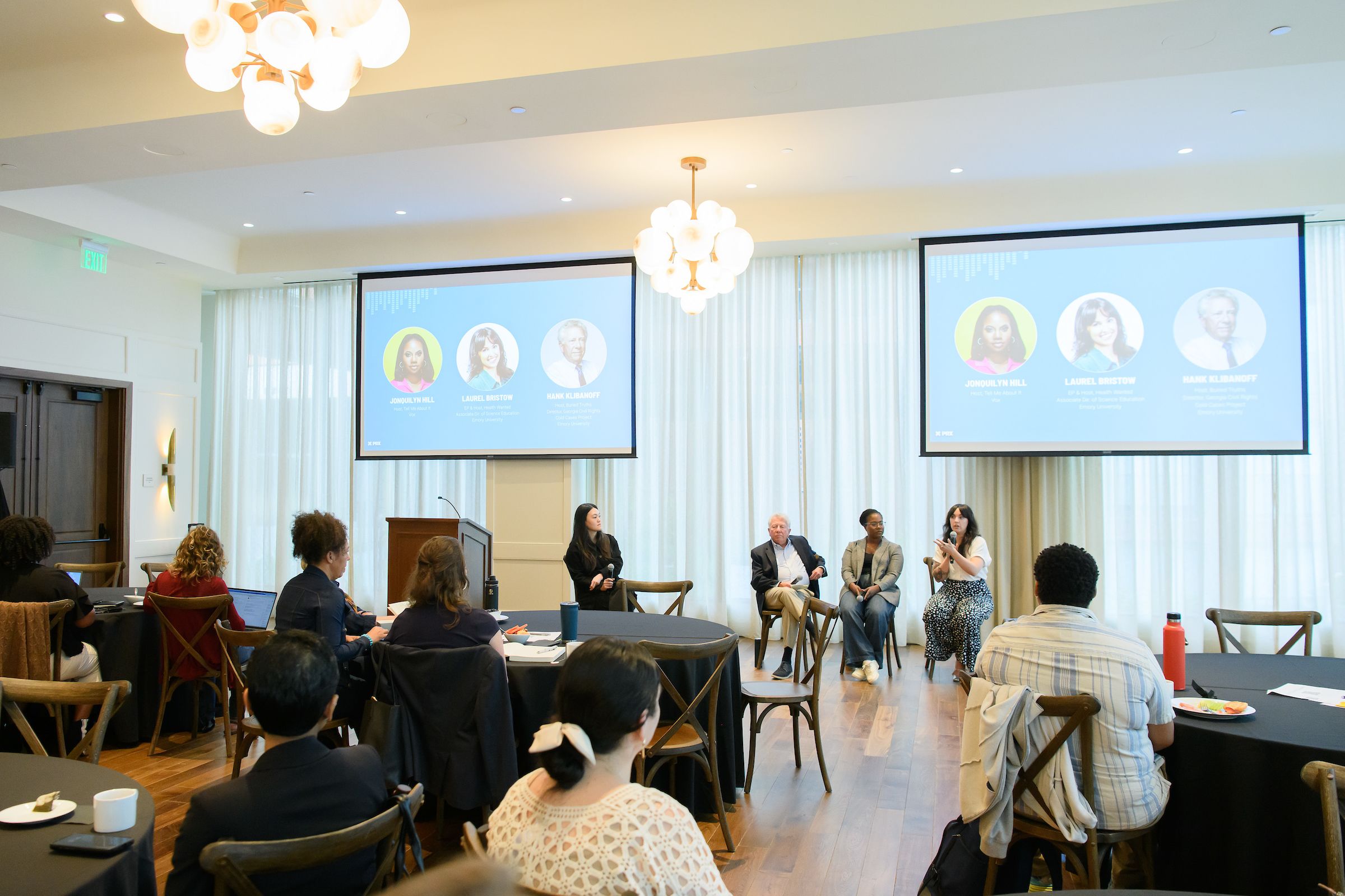 academy participants observing panel on podcasting