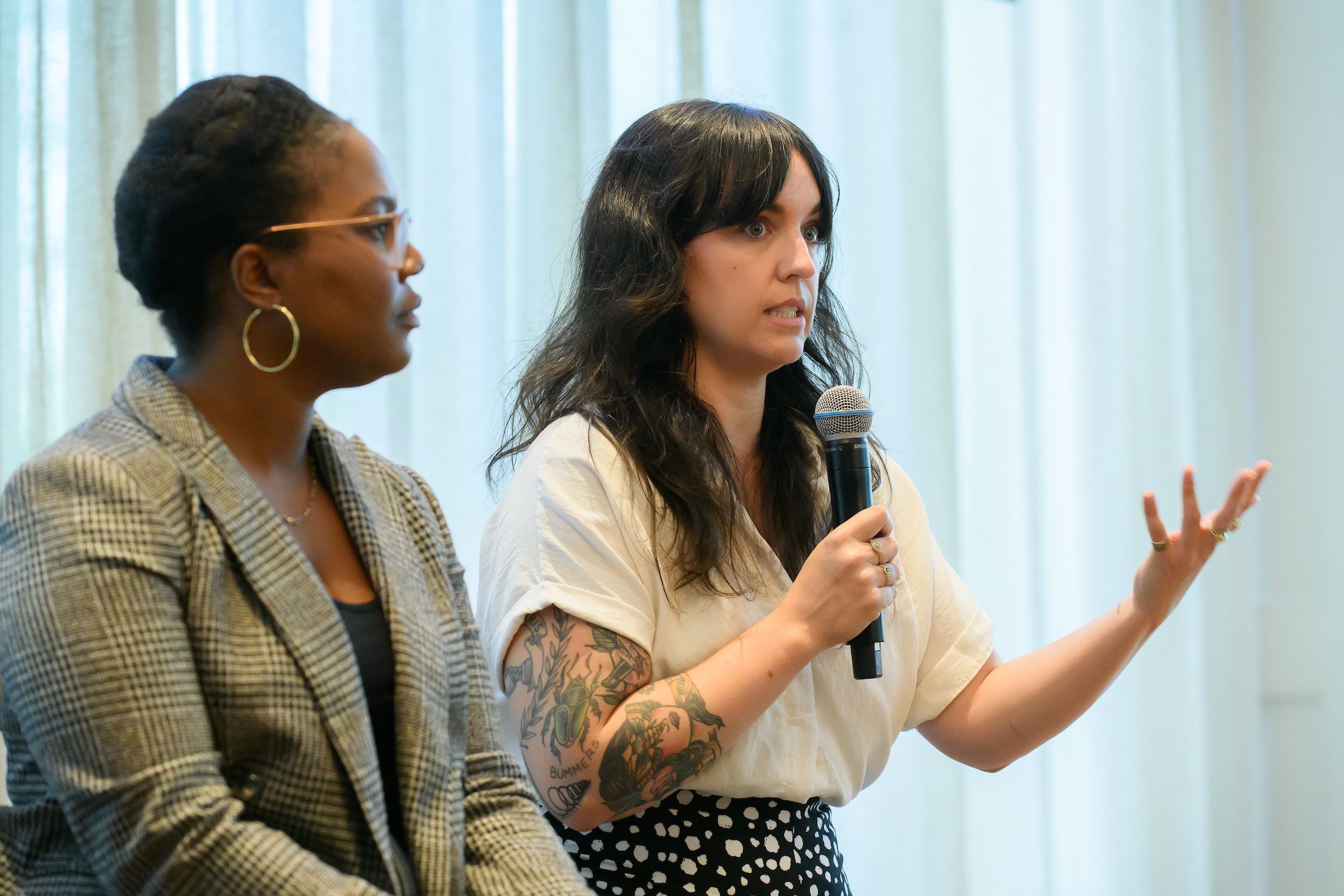 Laurel Bristow with microphone