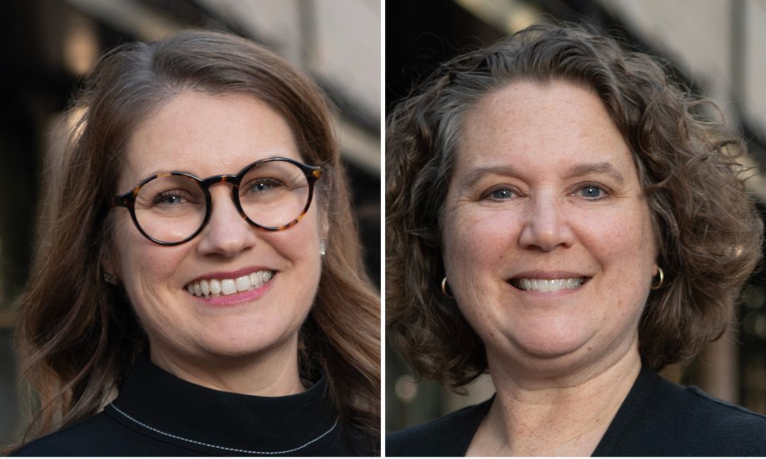 Portraits of Clevenger and Vaughan, both smiling