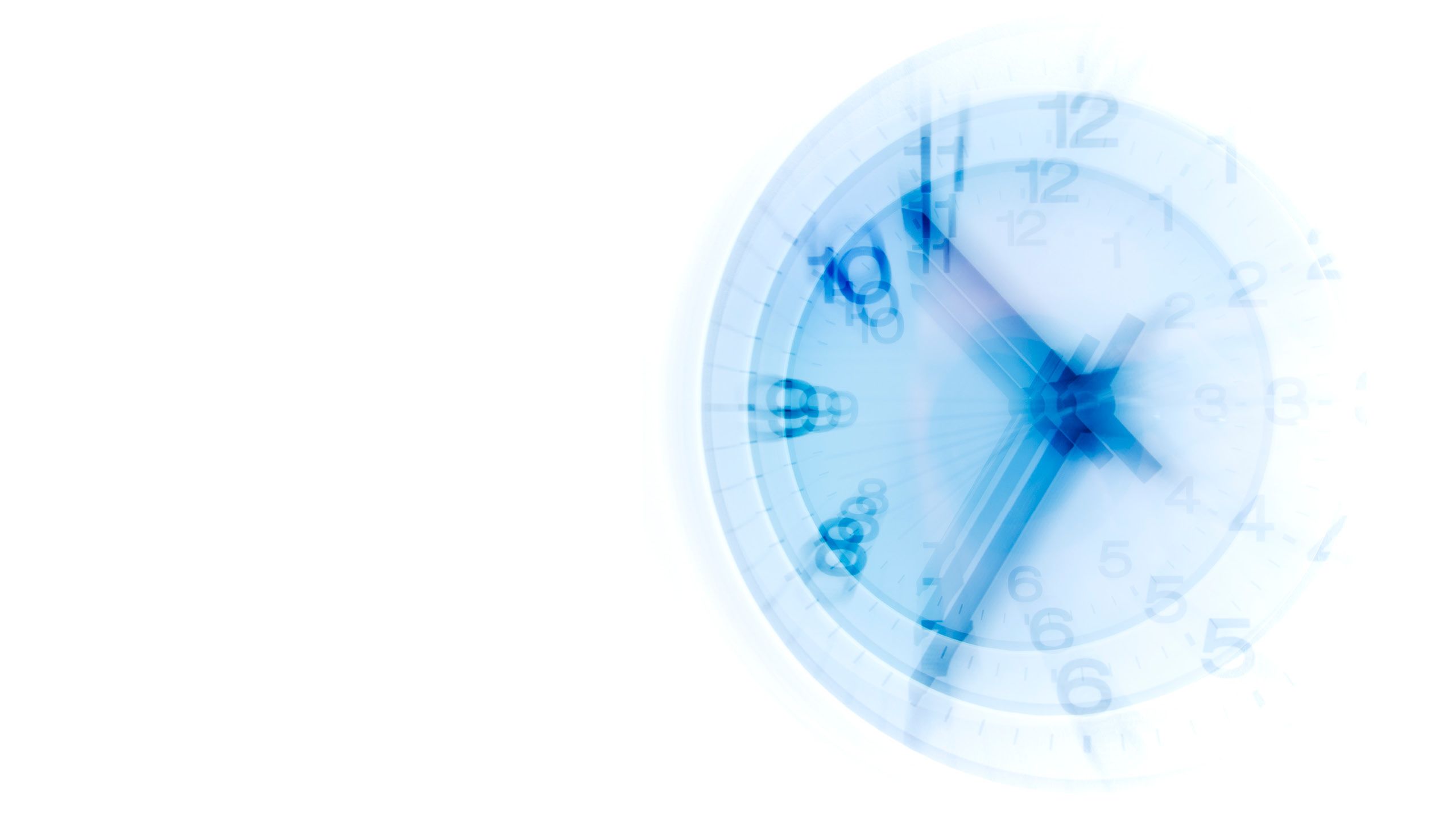 Blurry blue clock face showing time advancing