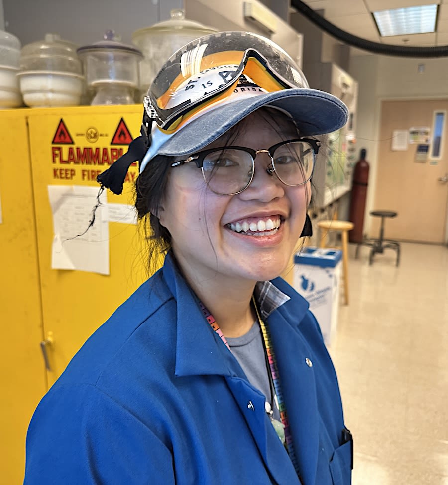 San Pham in the lab.