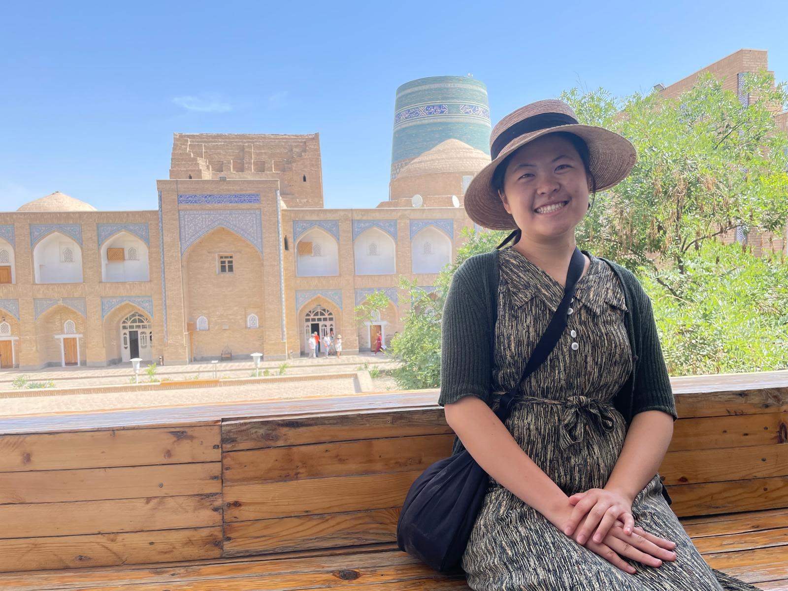 Ivana Chen portrait in front of religious building