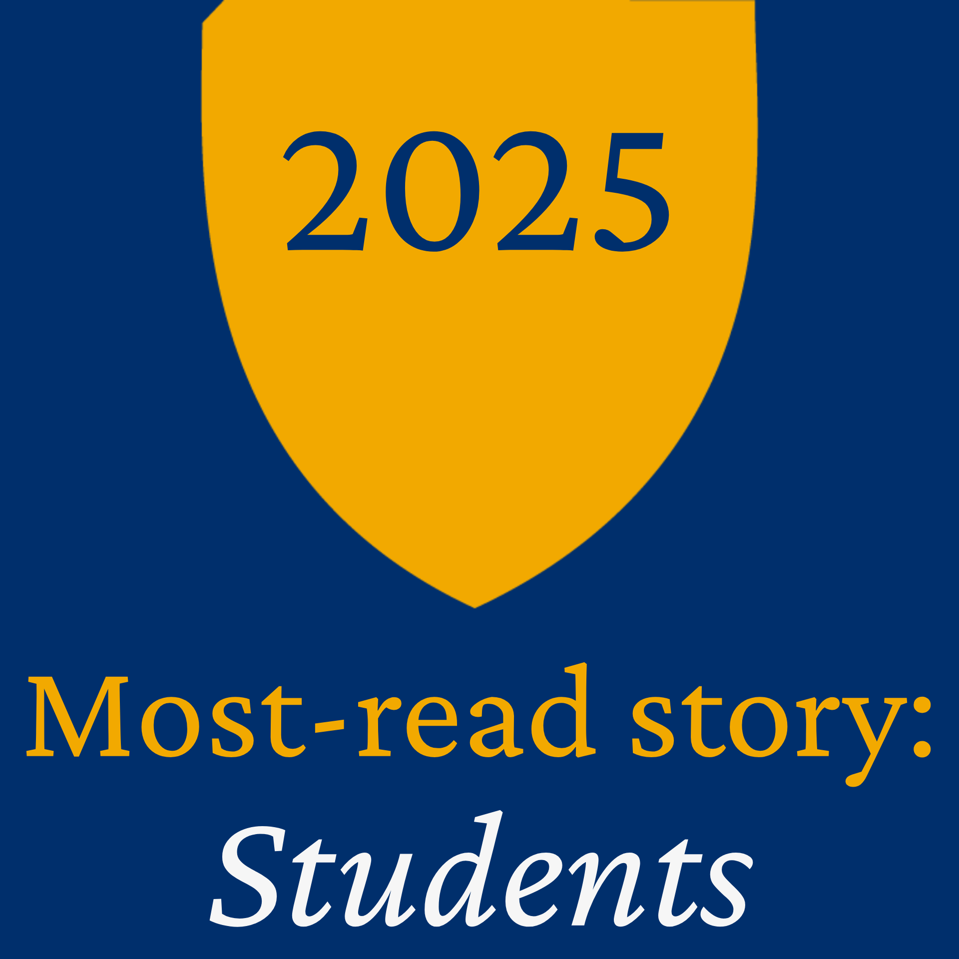 A graphic reading: 2025 Most-Read Story: Students