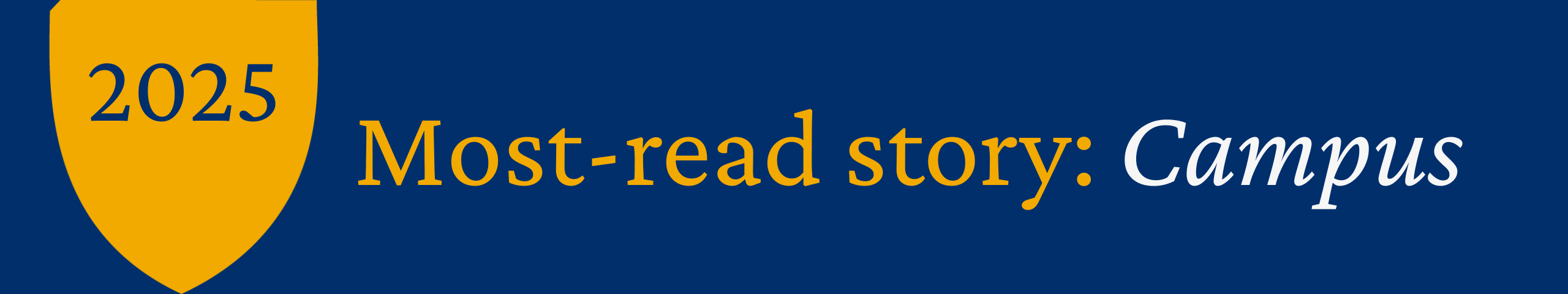 A graphic reading: 2025 Most-Read Story: Campus