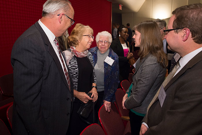 Emory physician Colleen Kraft catches up with David and Nancy Writebol at the Atlanta premiere of "Facing Darkness." Nancy Writebol was the second patient treated at Emory for Ebola virus disease.