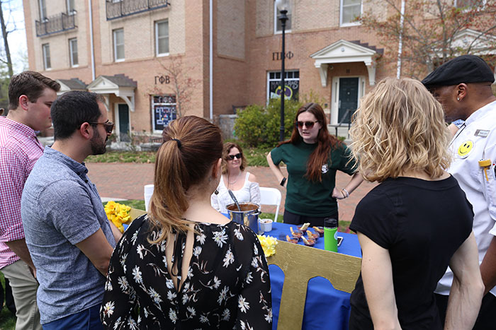 Students in Emory's Greek organizations participate in the first annual Greeks Go Green vegetarian chili cook-off.