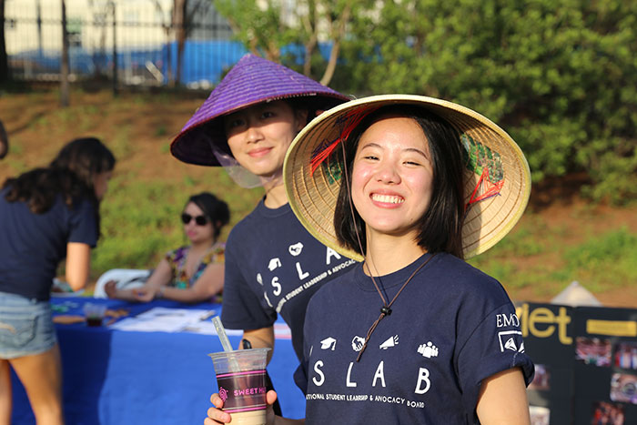 Students pose at the ISLAB International Festival.