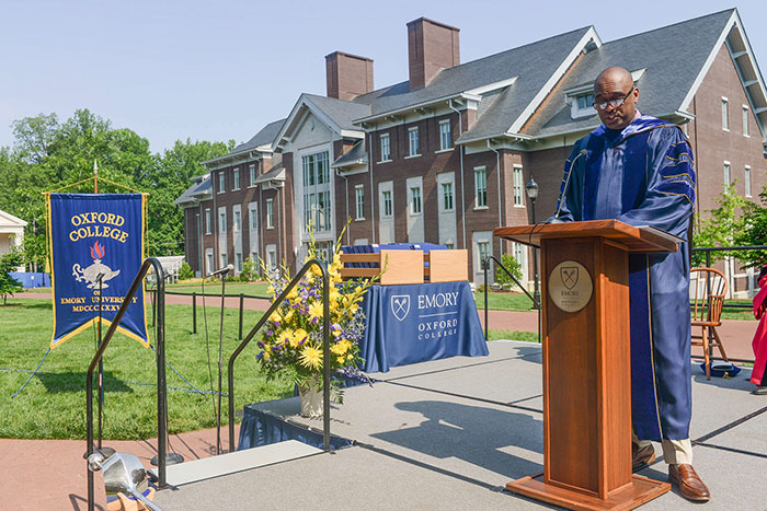 Provost Dwight A. McBride speaks at the Oxford College Commencement