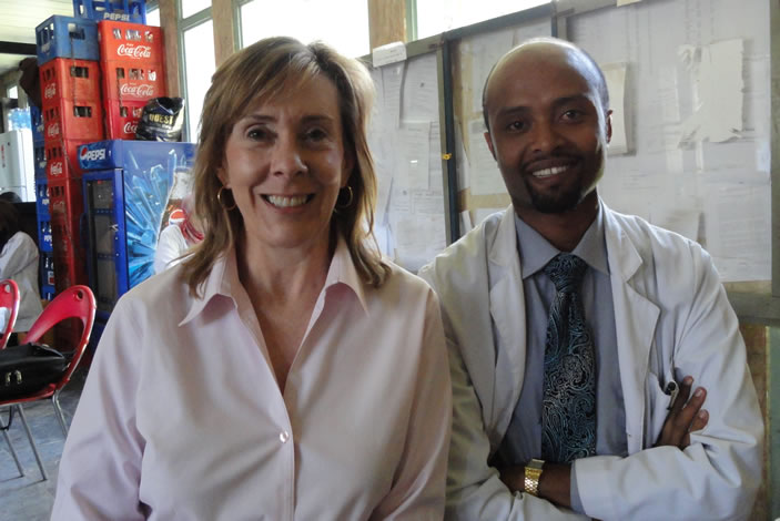 Radiologist Patricia Hudgins with infectious disease specialist Admasu Tenna.