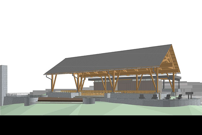 rendering of outdoor student pavilion