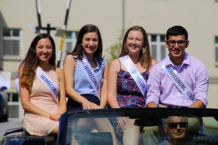 Members of the Homecoming Court during the parade