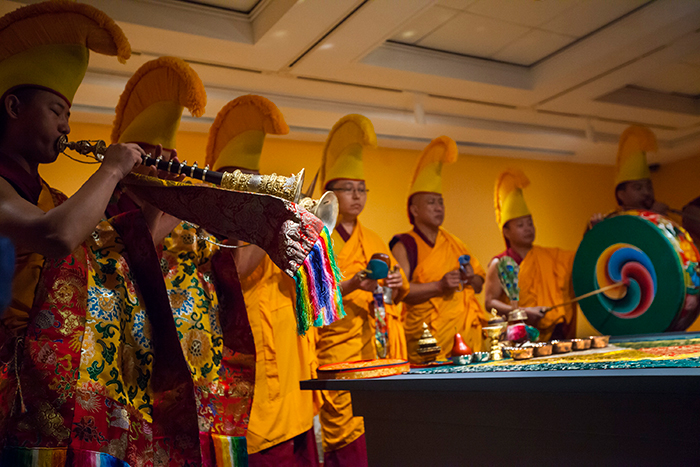 monks playing music