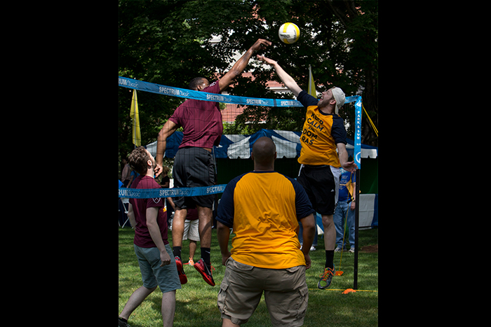 The annual volleyball competition served up friendly but fierce competition.