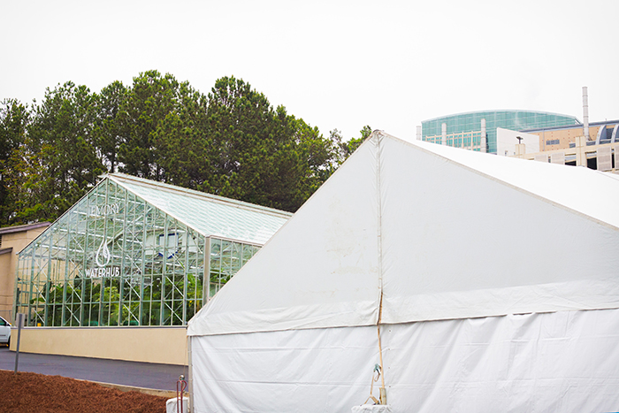 Light rain could not deter the excitement as Emory's new WaterHub was officially dedicated April 17.