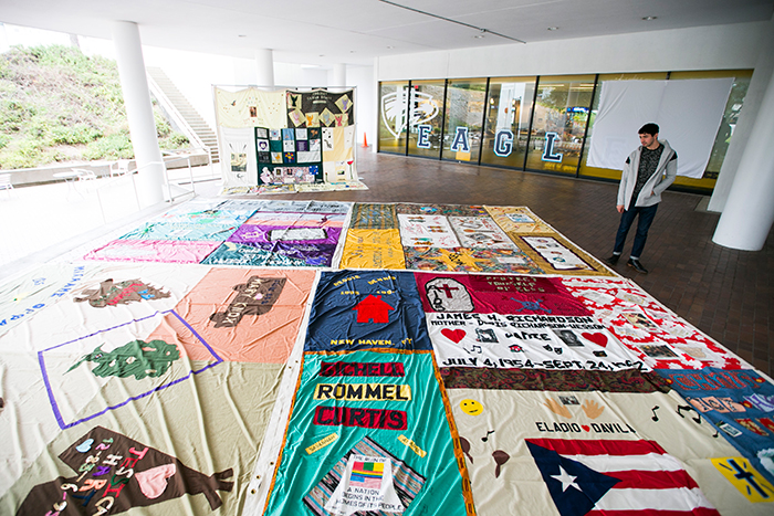 The student-organized Quilt on the Quad returned for an 11th year with its largest display ever ¿ about 900 quilt panels.