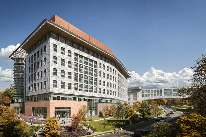 Architectural rendering of future Health Sciences Research Building II (HSRB II)