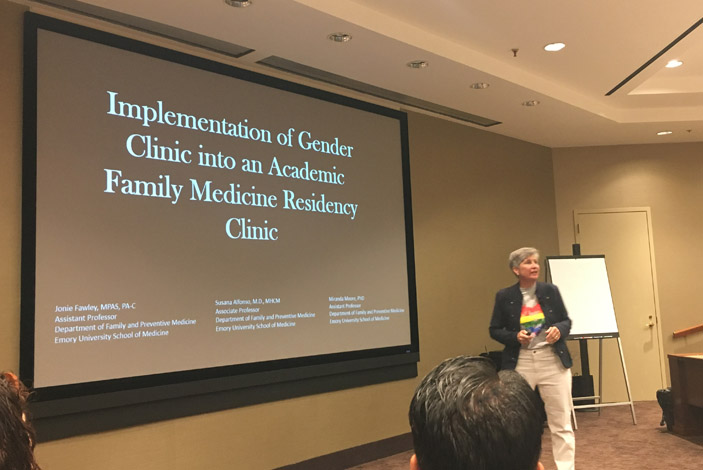 Jonie Fawley, Assistant Professor at Emory University School of Medicine, shares the story of a gender clinic established at the Emory Family Medicine Clinic (EFMC) in Dunwoody, Georgia.