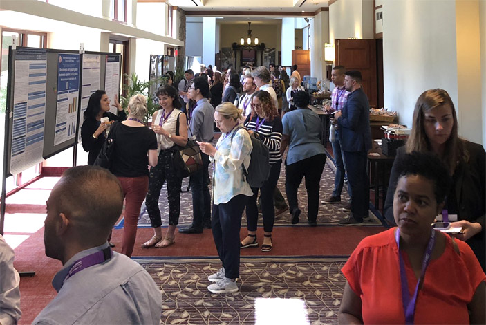 The conference featured numerous poster sessions, where researchers presented their work in the form of posters and mad themselves available or questions.