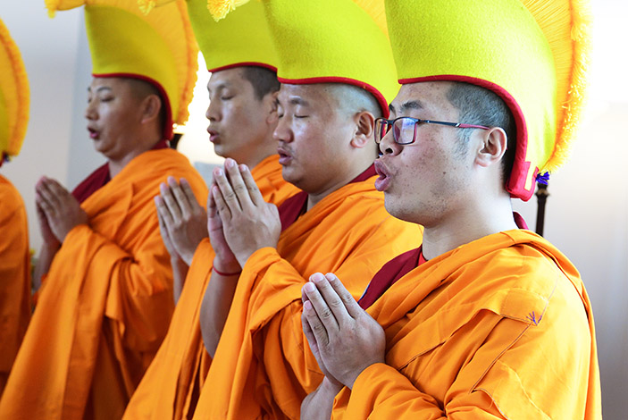 The monks performed an opening ceremony with chanting, believed to generate energies conducive to healing.  