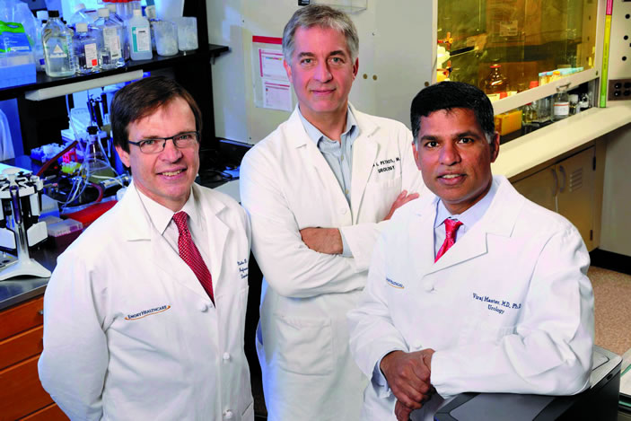 Martin Sanda, John Petros and Viraj Master are three of the physicians on Winship Cancer Institute's prostate cancer team.