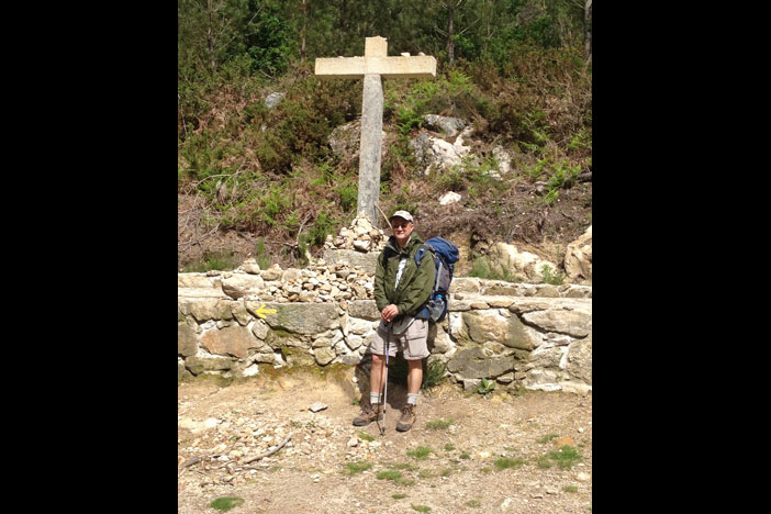 Phillip Thompson of the Aquinas Center of Theology hiked the "pilgrim¿s trail" from Portugal to Spain.