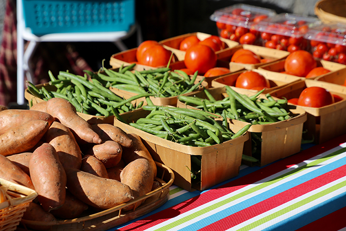 Produce for sale at sustainable food fair