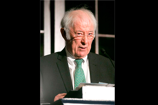 Irish poet Seamus Heaney reads his poetry at an Emory University event in March 2013. Credit: Emory University Photo/Video.