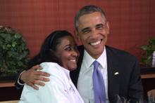 President Obama and Carolyn Hill